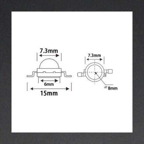 LED SMD 3W LUMINA ALB-RECE 6500K